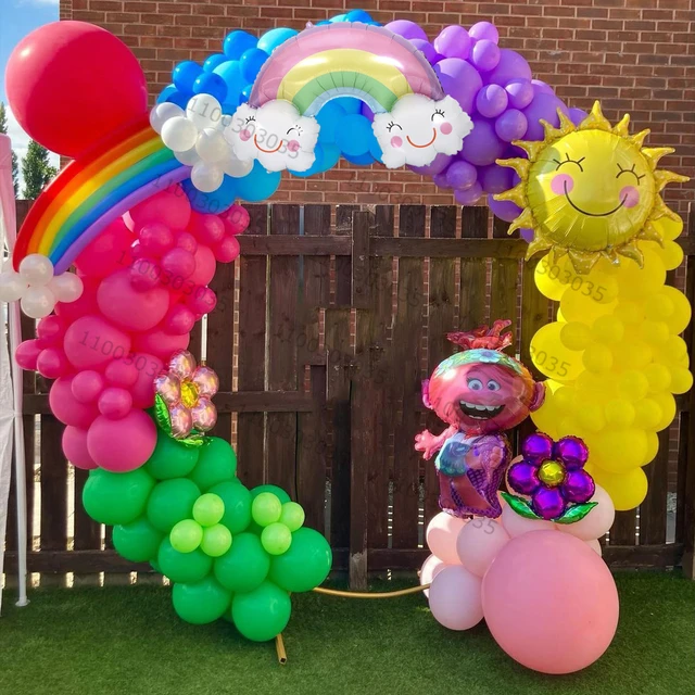125pcs Princess Trolls Theme Balloon Birthday Party Decoration