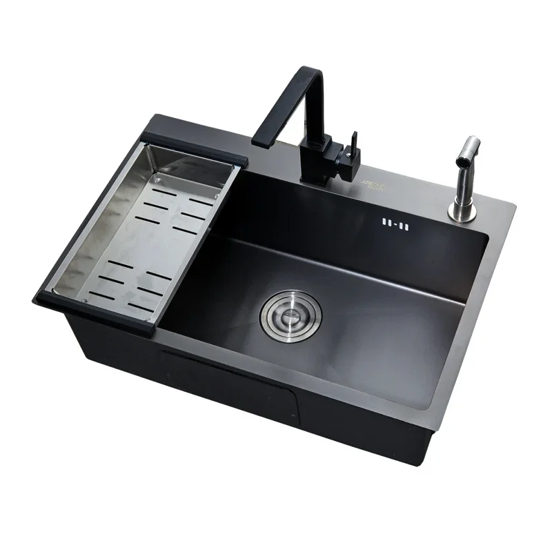 

Nano antibacterial 4 mm thick 304 stainless steel hand sink single trough package black dish wash basin sink wx4181023