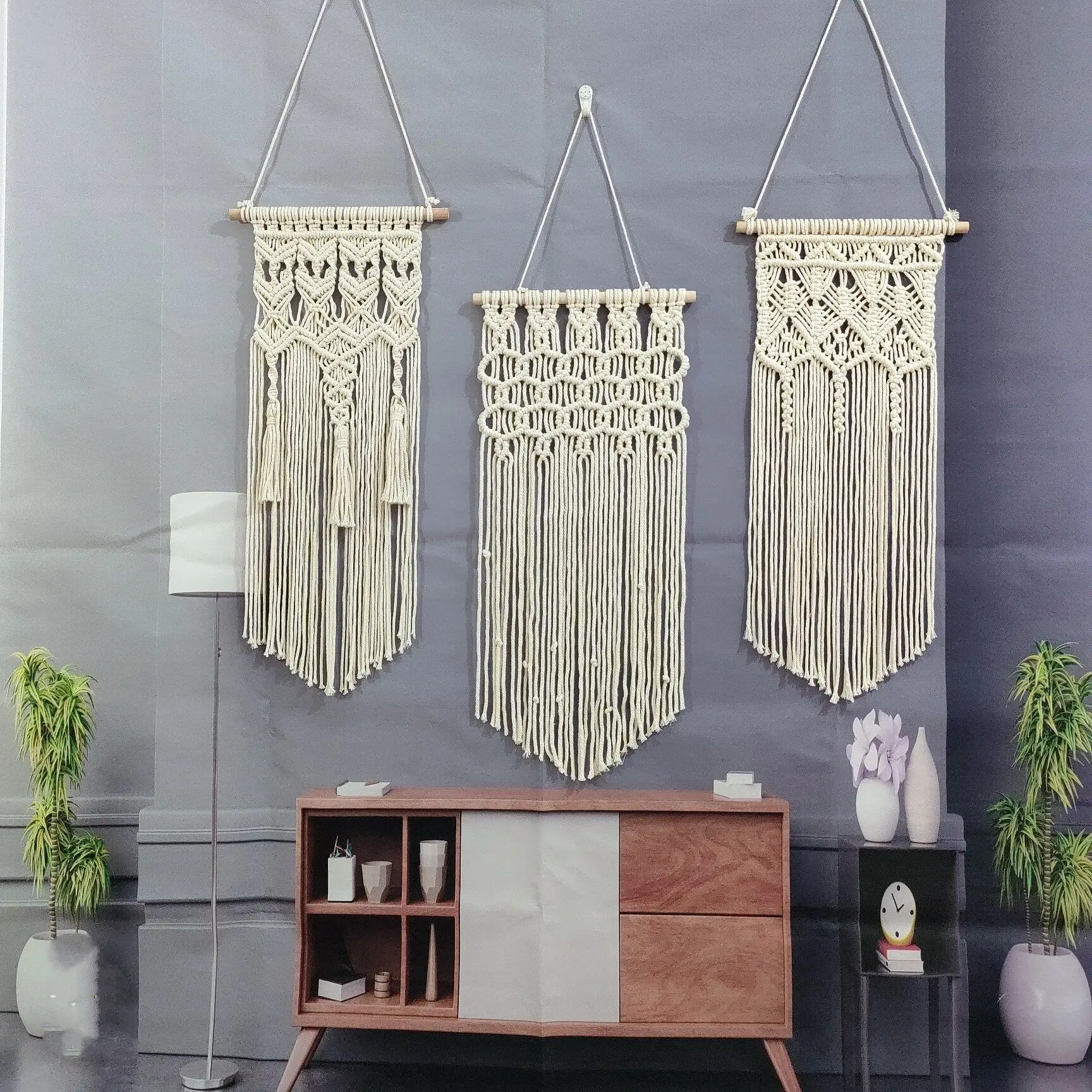 ins Nordic woven cotton thread tapestry handmade fringed wall decoration B & B wall decoration living room bedroom decoration