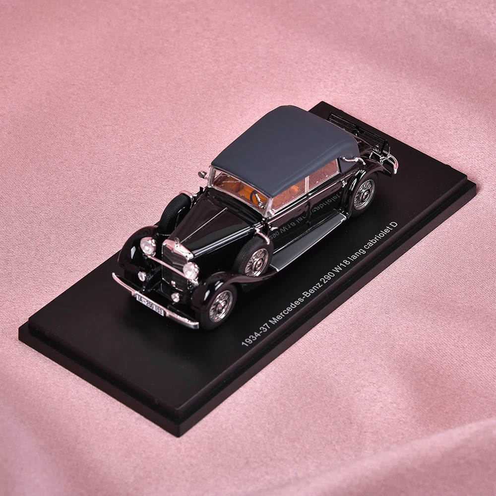 1/43 modelo de carro de resina benz 290 w18 lang cabriolet b/d 1933-34 versão refinada veículos de simulação de carro brinquedos de decoração colecionáveis