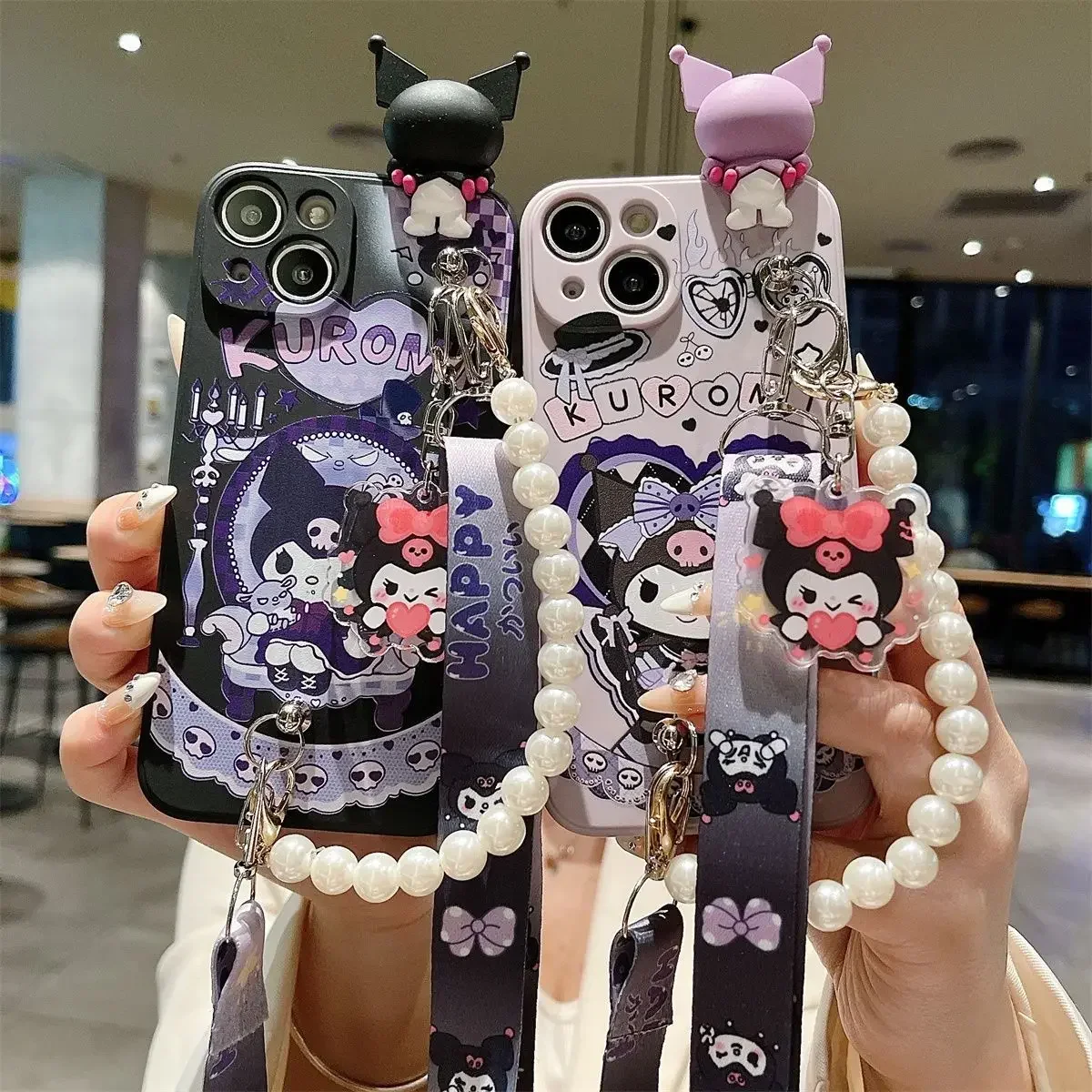 Sanrio Kuromi Cute Phone Cases For iPhone 16 15 14 13 12 11 Pro Max Mini XR XS MAX 8 X 7 SE Plus Anti-drop Soft Silicone Cover