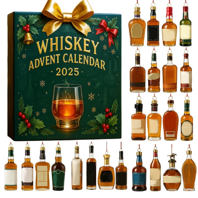 

3D Whisky bottle Advent Calendar beer bottle Punch And Win,Blind box Advent Calendar Pendant Decoration Christmas Toys Gifts