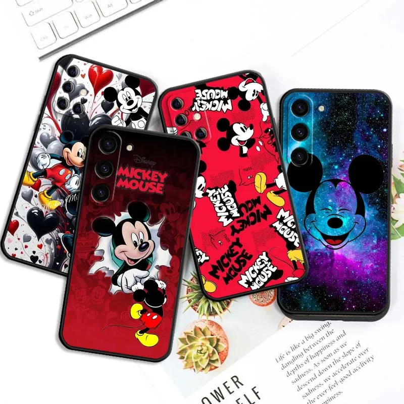 

Cute Mickey Fashion Anime For Samsung Galaxy S25 S24 S23 S22 S21 S20 S10 Ultra Plus FE 5G Black Soft TPU Cover