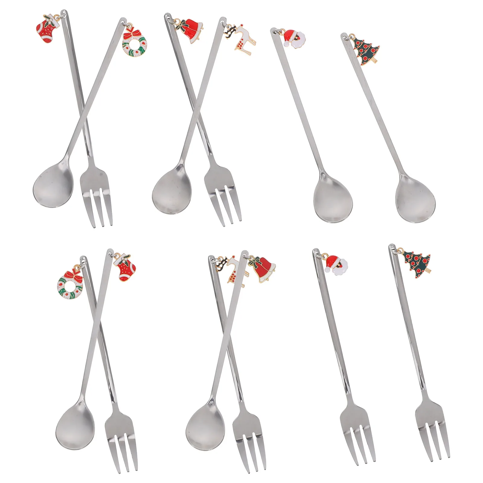 

12pcs Stainless Steel Spoon Set Coffee Tea Dessert Spoons Forks Silverware Kitchen Utensils Easy Clean Gift Packaging