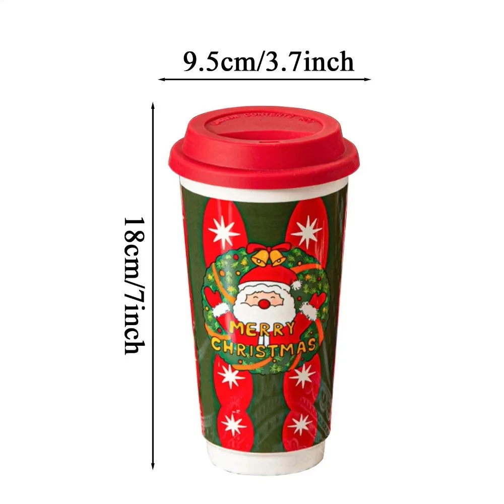 Christmas Coffee Mug 580ml Reusable Ceramic Cup Holiday Travel Coffee Mug For Women Men Coworkers Friends Family Navidad Gift