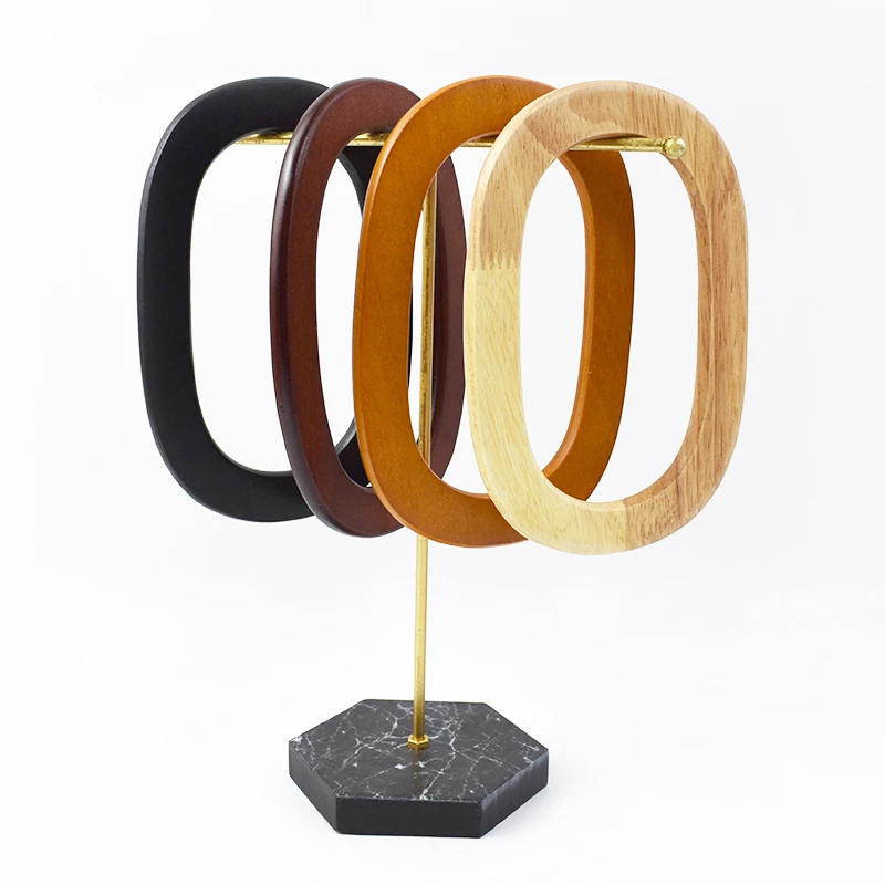2/4Pcs Solid Wooden O Ring Bags Handle Purse Frame Woven-Bag Handles Handmade Bag Charm DIY Women's Handbag Craft Accessories