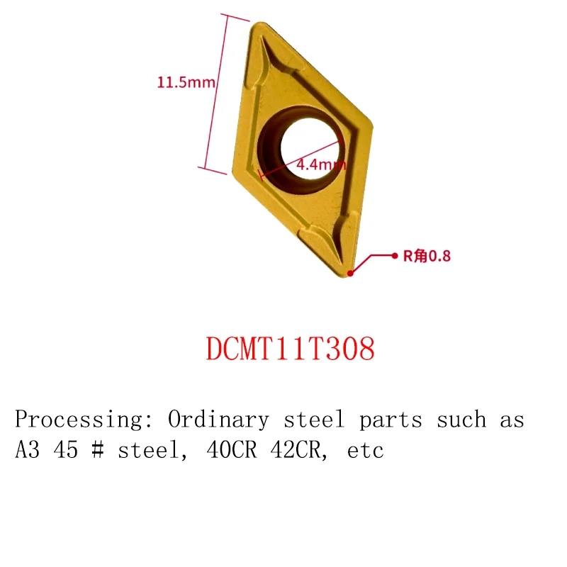 

10PCS CNC Insert 55° Diamond Turning Carbide Insert Grain inserts DCMT DCGT 070204 11T304 For Stainless Steel Aluminum