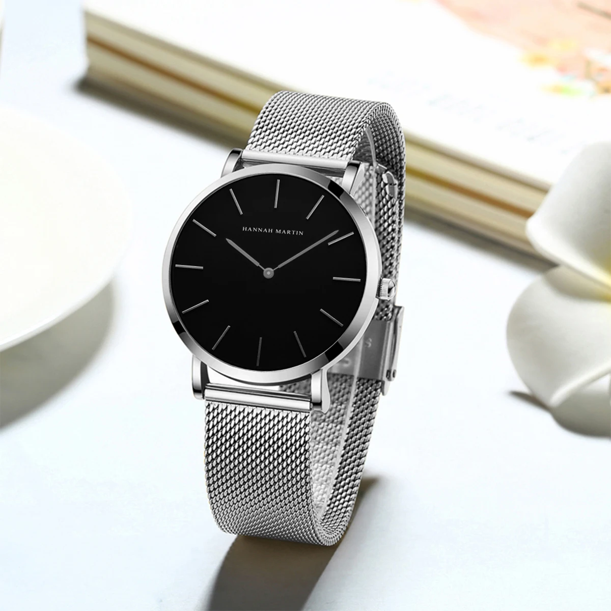 2023 neue Frauen Armbanduhr 1 Set Japan Quarzwerk Einfache Rose Gold Edelstahl Mesh Student Uhren Relogio feminino