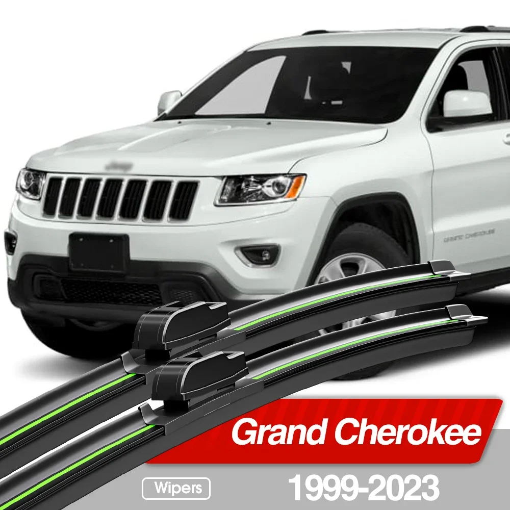 

For Jeep Grand Cherokee WJ WG WH WK WL MK2 MK3 MK4 MK5 1999-2023 Front Windshield Wiper Blades 2x Accessories Windscreen Window