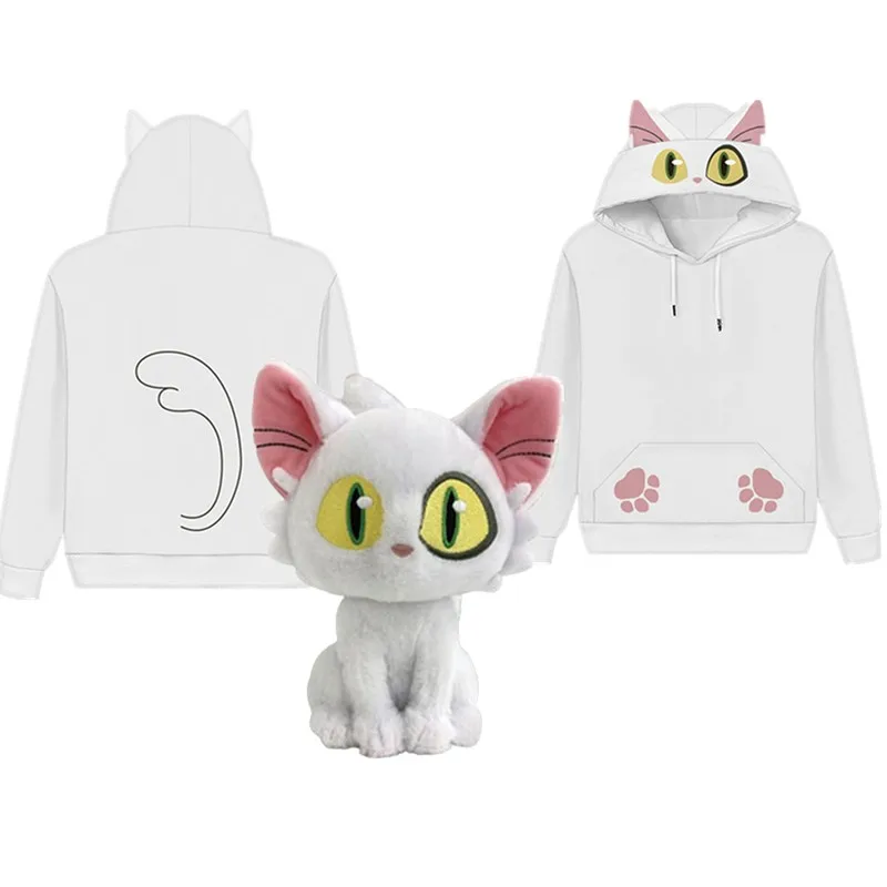 Anime Suzume's Deurvergrendeling Daijin Cosplay Hoodie Mannen Vrouwen 3D Gedrukt Sweatshirt Met Capuchon Kat Oor Jas Casual Trui Kostuum