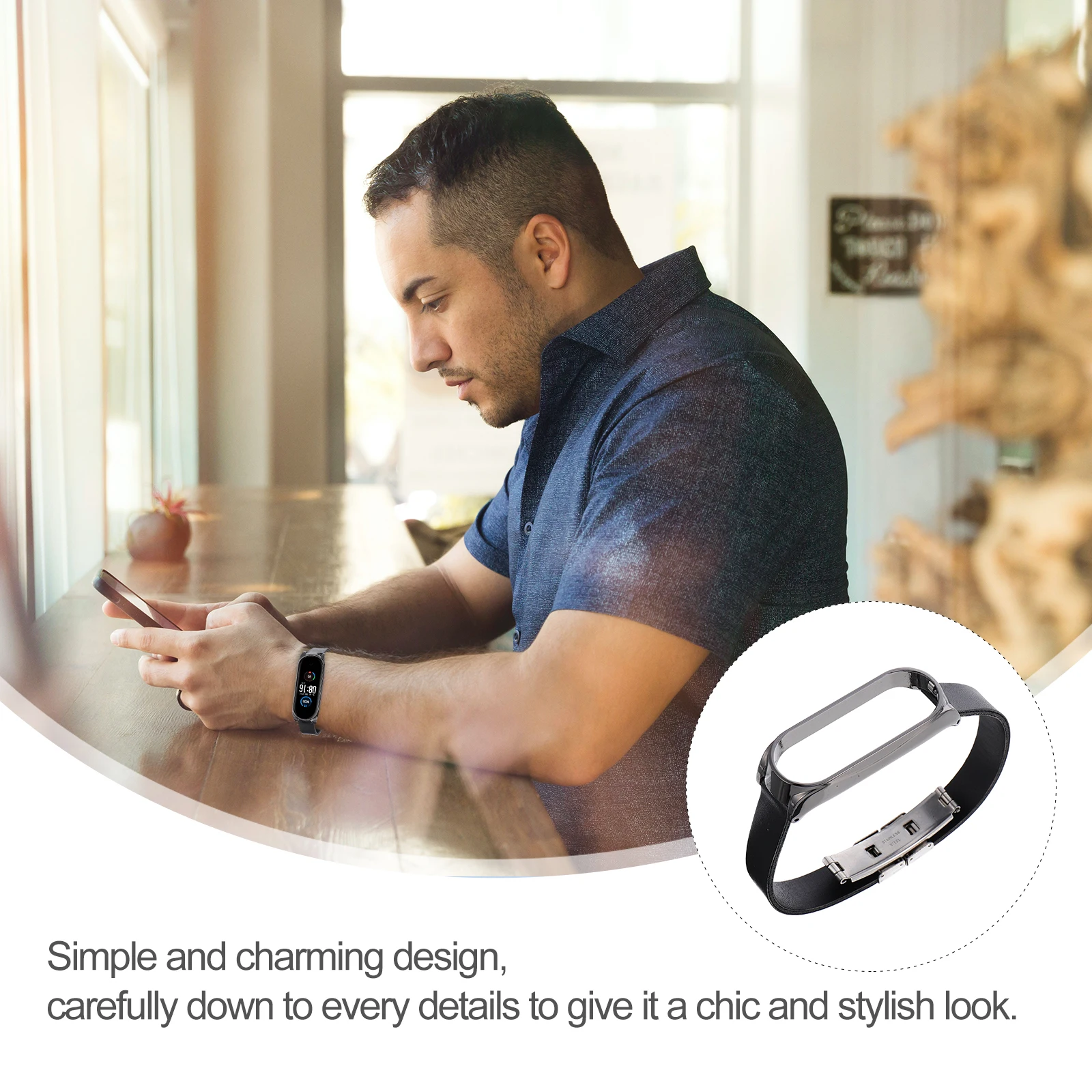 

Mi B 5 5 Compatible Watch Replacement Belt Wristb Strap Black Durable Skin Friendly Long Life Protects Scratches