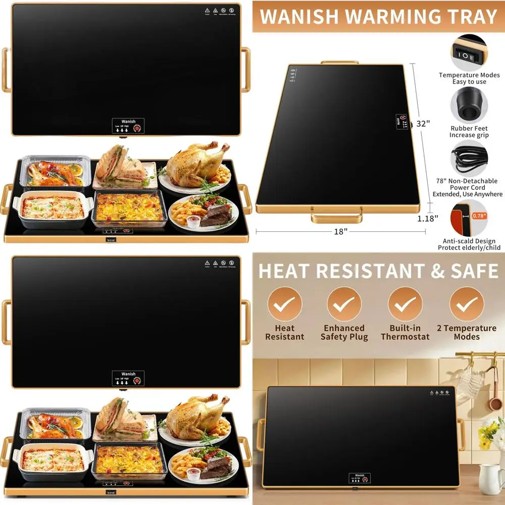 

Электрический подогреватель для еды XXL с поверхностью из закаленного стекла и регулировкой температуры