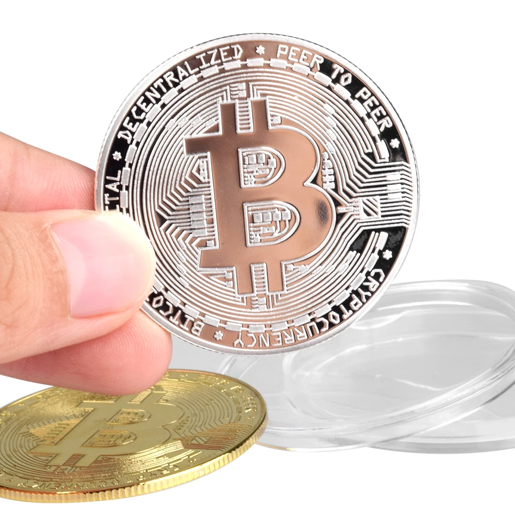 Gold Plated Bitcoin Coin Collectible Art Collection Gift Physical Commemorative Casascius crypto coin Metal Antique Imitation