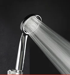 1PC Pressurized Nozzle Shower Head ABS Bathroom Accessories High Pressure Water Saving Rainfall Chrome Shower Head