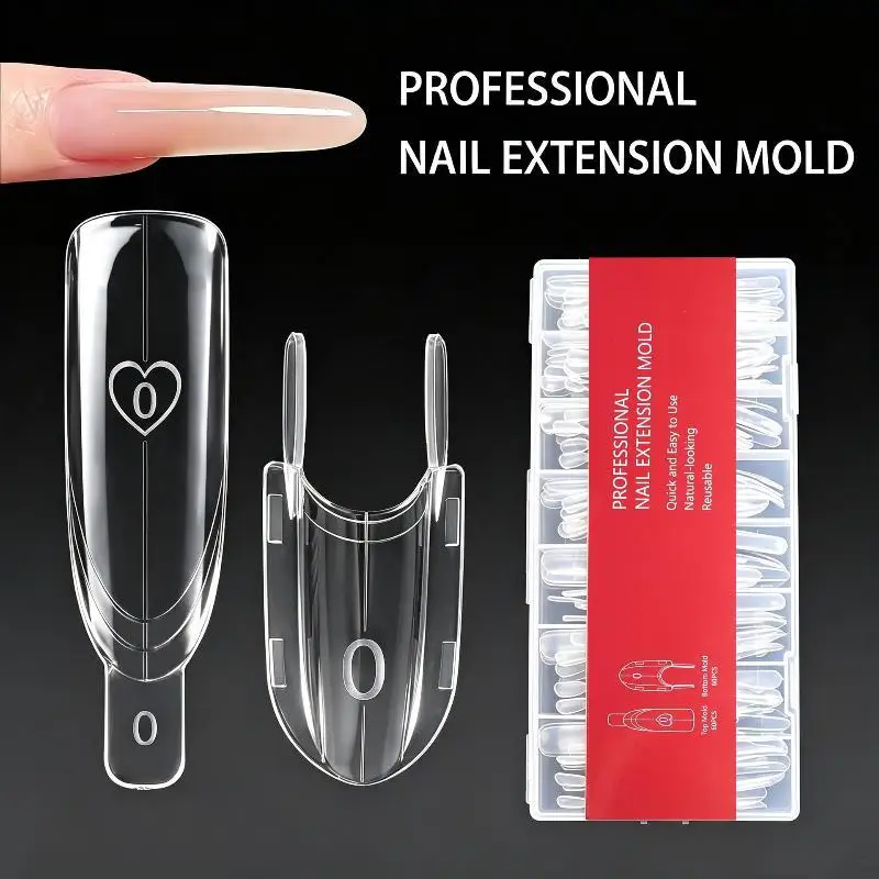 Oval Sandwich Dual Nail Forms 120Pcs Box Top Bottom Molds for DIY Salon Nail Extension Manicure Use