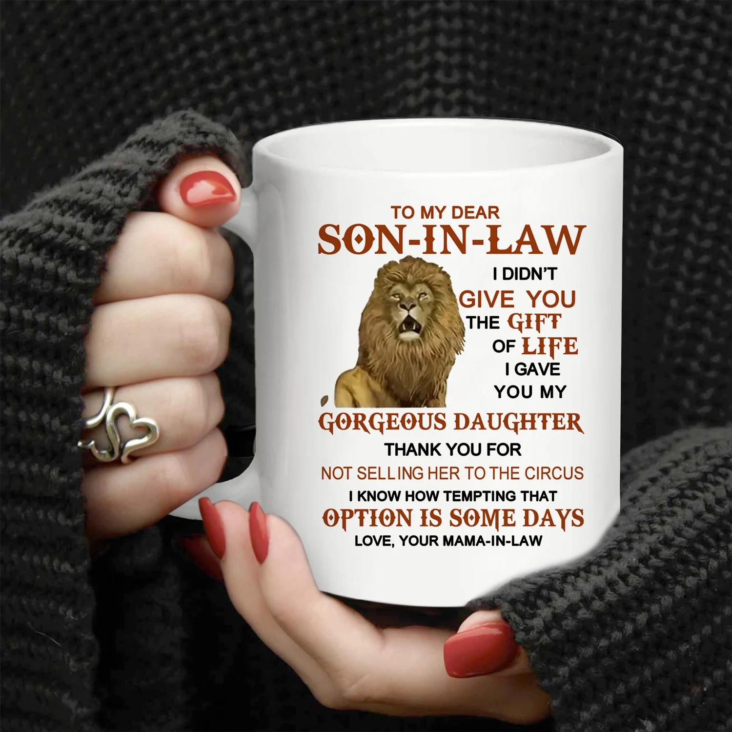 1PC, Funny Gifts for Son in law, Son-in-law Birthday Gifts from Mama in law, Dear Son-in-law Christmas Gift 11oz Ceramic mug