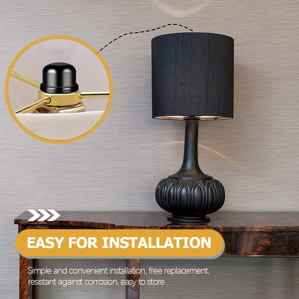 8Pcs Metal Lamp Finials Threaded Lampshade Holder Caps for Table Lamp Harp Knob Decor Durable Set