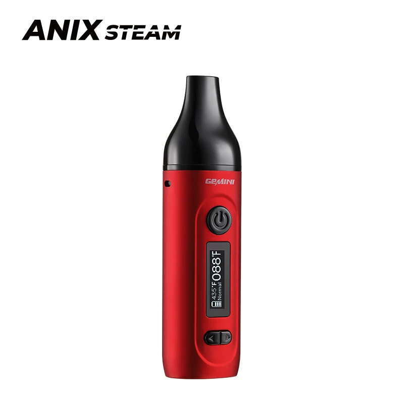 Original Anix Gemini สมุนไพรแห้ง Vaporizer Kit 2200MAh แบตเตอรี่สมุนไพรชุด OLED หน้าจอสแตนเลสเตาอบความร้อน Chamber Vape