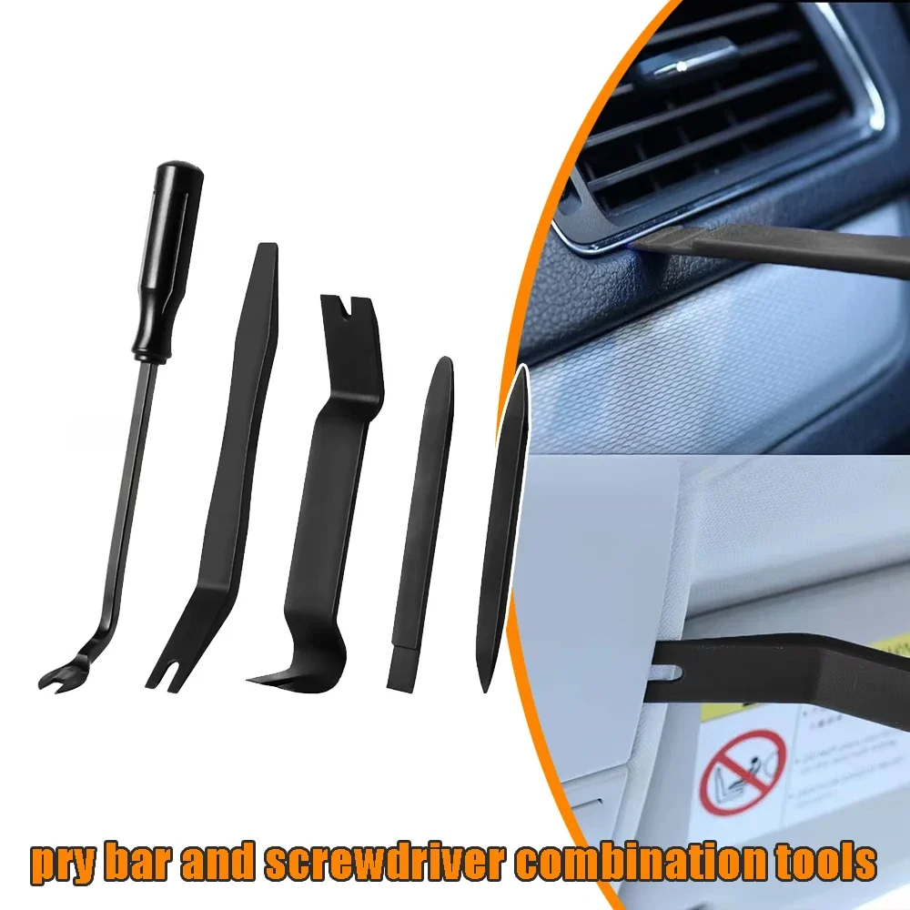 

5Pcs Auto Trim Removal Tool Kit, No Scratch Plastic Pry Tool Kit - Interior Door Panel Clip Fastener Removal Set For Vehicle