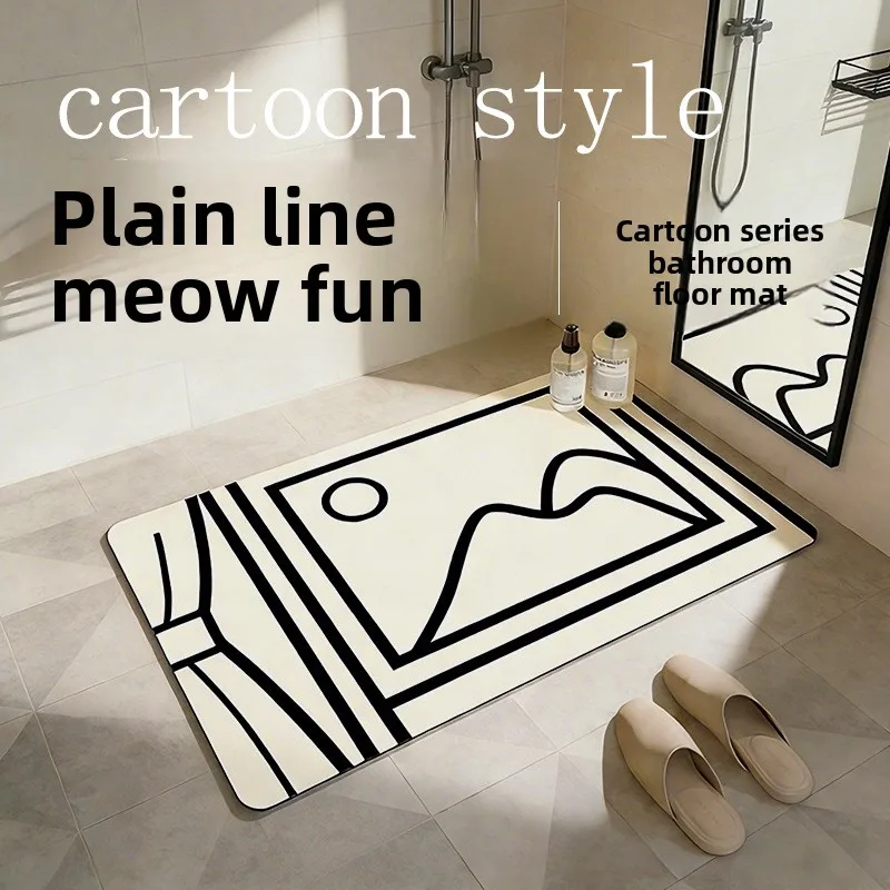2026 Soft Diatom Mud Bathroom Mat, Water-Absorbent Floor Mat, Non-Slip Quick-Dry Toilet Door Mat, Bathroom Foot Mat