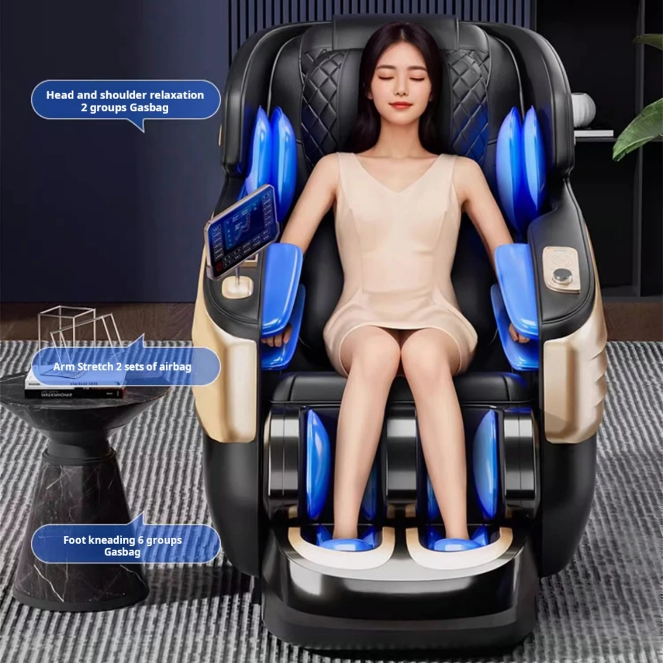 L14 신형 마사지 체어, 바디 목 발 다리 마사지 의자, 페디큐어 의자, 전신 마사지, 무중력 시아추 기능 포함