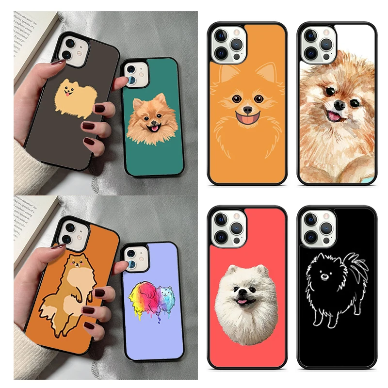 Pomeranian Watercolor Dog Phone Case For iPhone 14 15 13 12 Mini X XR XS Max Cover For Apple 11 Pro Max 6S 8 7 Plus SE2020 Coque