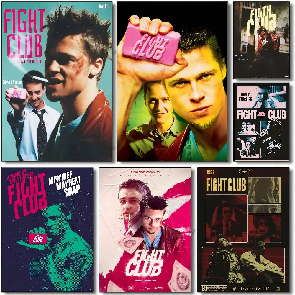 Movie F-Fight Club Poster Self-adhesive Art Room Entrance Restaurant Wall Decor Art Painting