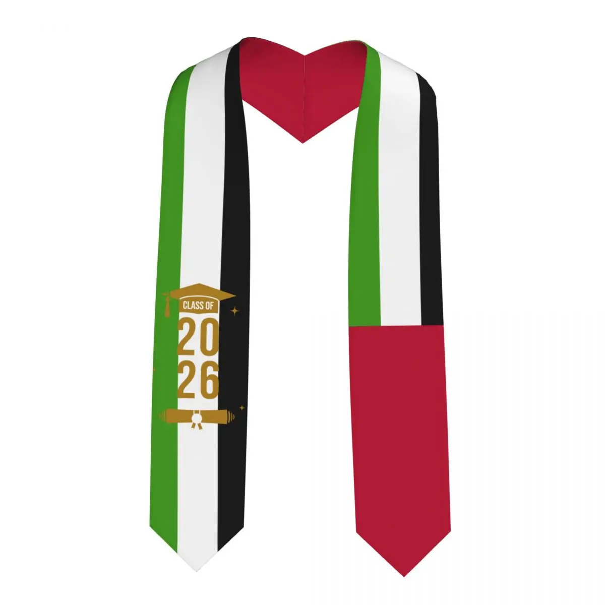 

Выпускная лента-шарф с флагом ОАЭ для выпускников 2026 года, для иностранных студентов, 183 см в длину