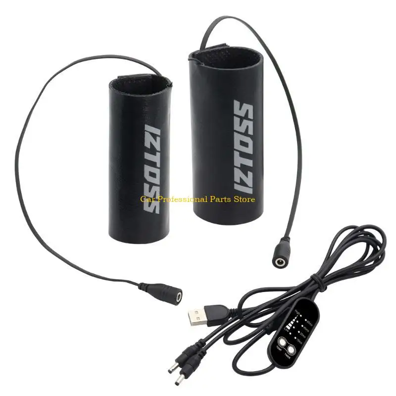 R53D درجة الحرارة القابلة للتعديل قفازات USB مدفأة للدراجة النارية مقاومة للتدفئة السريعة المضادة للانزلاق قبضة الشتاء تدفئة