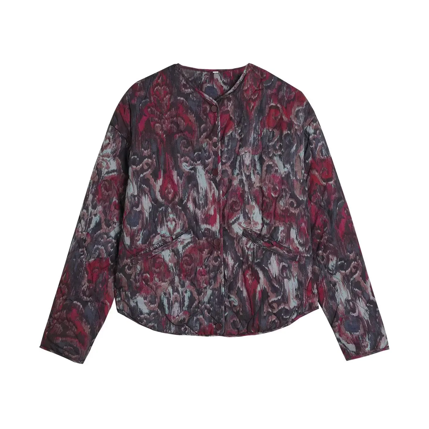 

Women's Warm Cotton Jacket Light Printed European American Style Autumn Winter Top Export