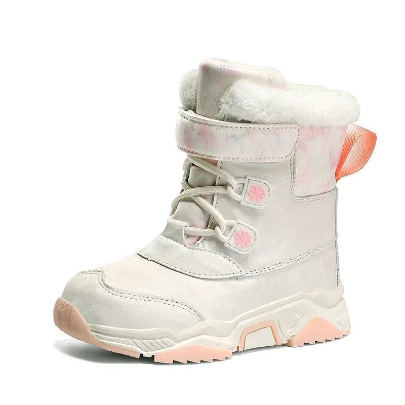 Botas de nieve de algodón para niños y niñas, Zapatos de plataforma, Tenis, 2024