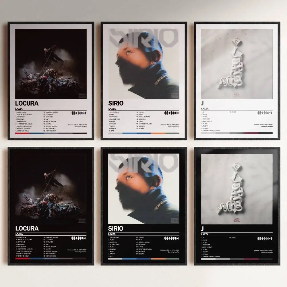 Lazza Poster Album Art Cover Songs Music Rap Wall Waterproof Paper Sticker For Living Room Home Decor