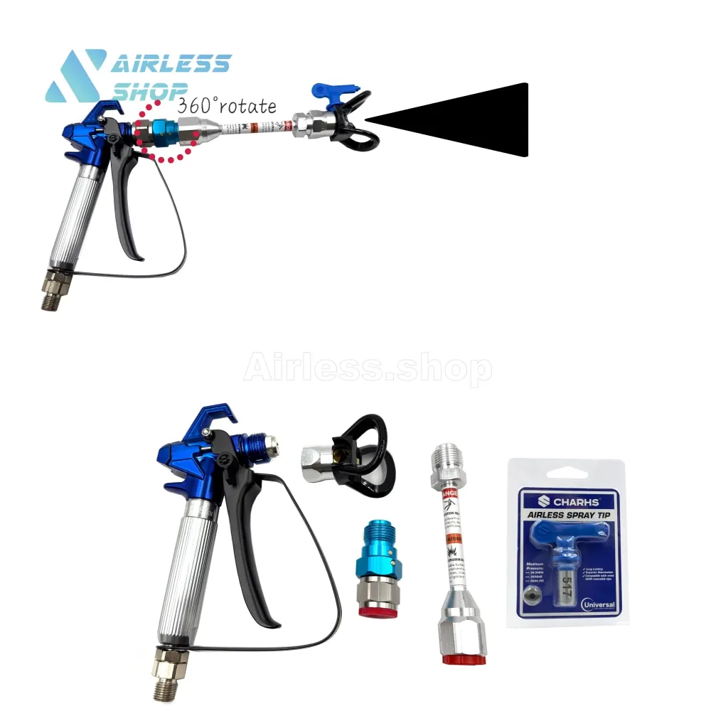 

Airless paint spray gun 360 degree fan pivot universal adapter including nozzle guard and nozzle, airless sprayer accessories