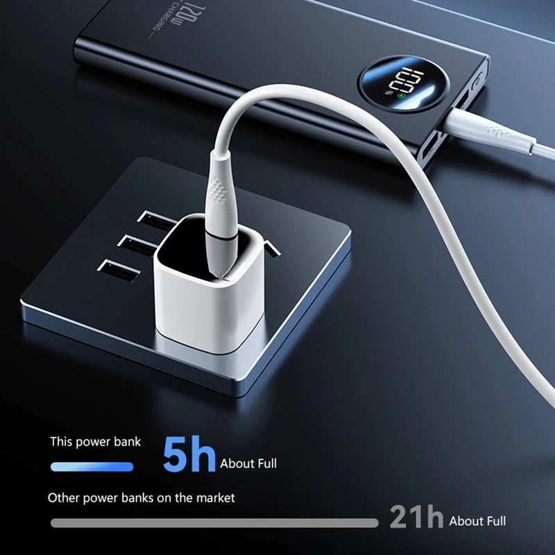 2025 جديد Xiaomi 50000mAh قدرة عالية 120 واط شحن سريع قوة البنك المحمولة شاحن بطارية خارجي مع شاشة ديجيتال LED