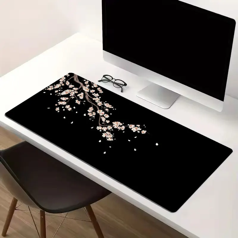 

Japan Cherry Blossom Mouse Pad 2MM Gray Laptops Gaming Deskmat Sakura Mousepad Anime Office Carpet Gamer Keyboard Computer Desks