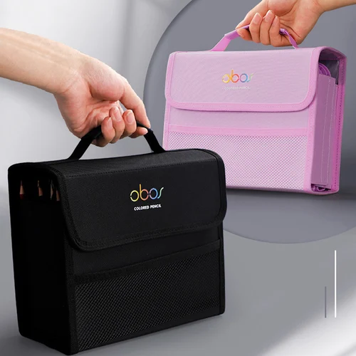 Imagen 2 del producto Bolsa de almacenamiento de lápices de colores con 48/72/120/150/200 agujeros, estuche protector de gran capacidad, suministros escolares, papelería, estuche de bolígrafo para estudiantes