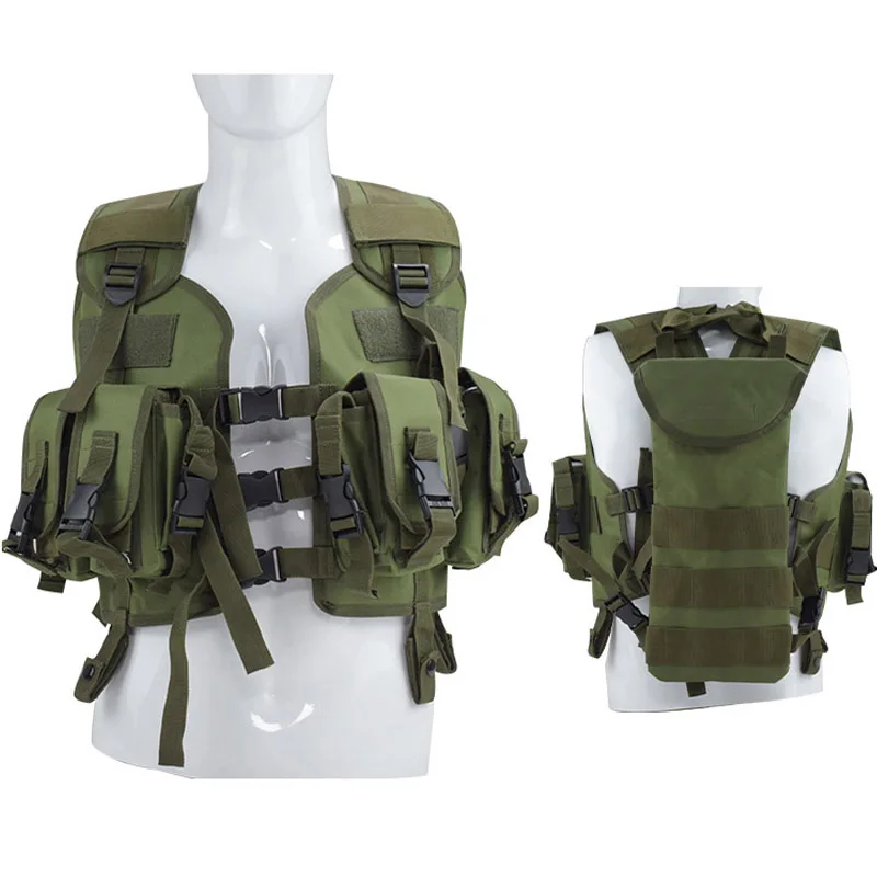 Chalecos Tácticos para Hombre, Chaleco de Airsoft para Caza y Juegos de Guerra con Bolsa de Agua