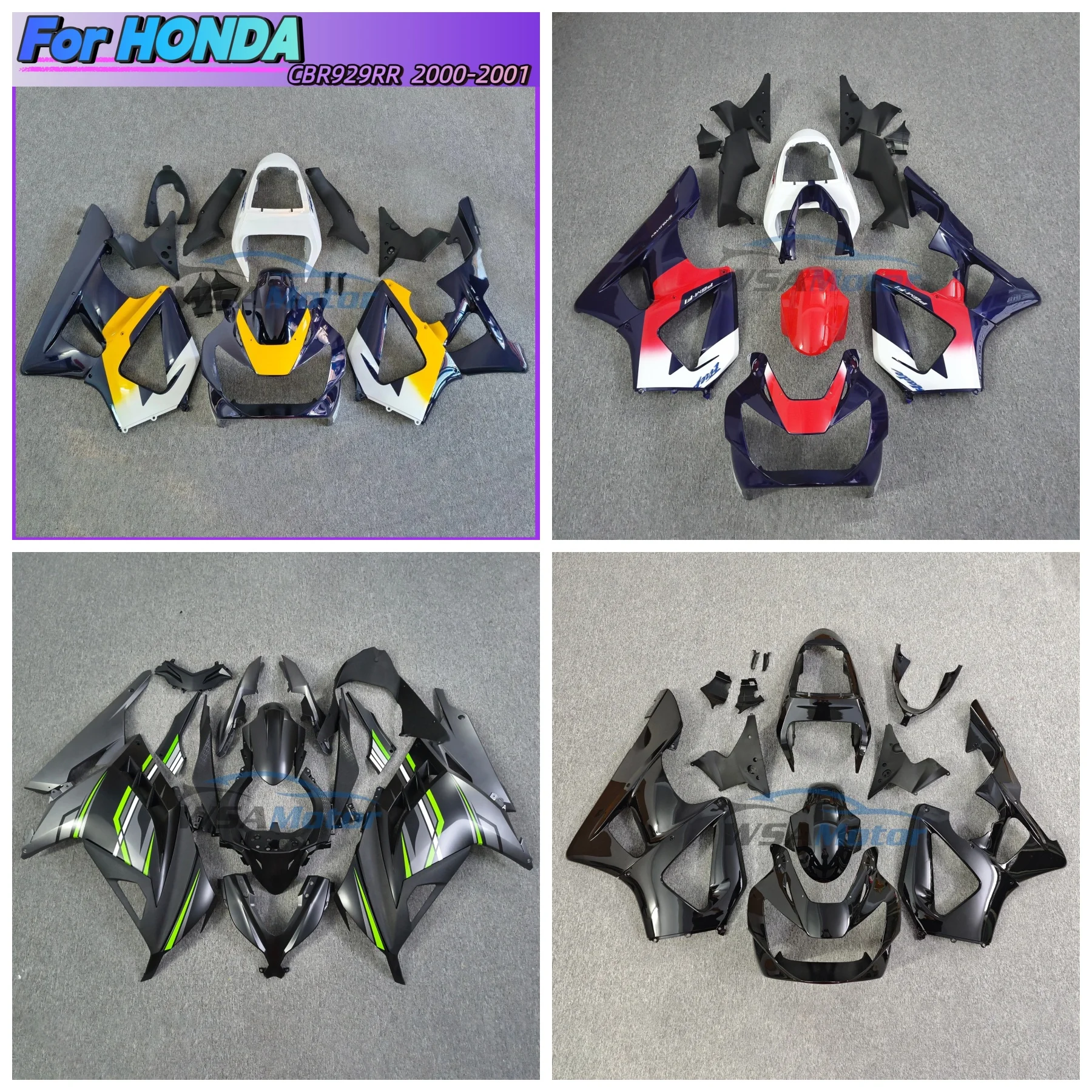 

Injection Fairing For HONDA CBR 929RR 929 RR CC Repsol Black CBR929RR 2000 2001 CBR929 RR 00 01 Body