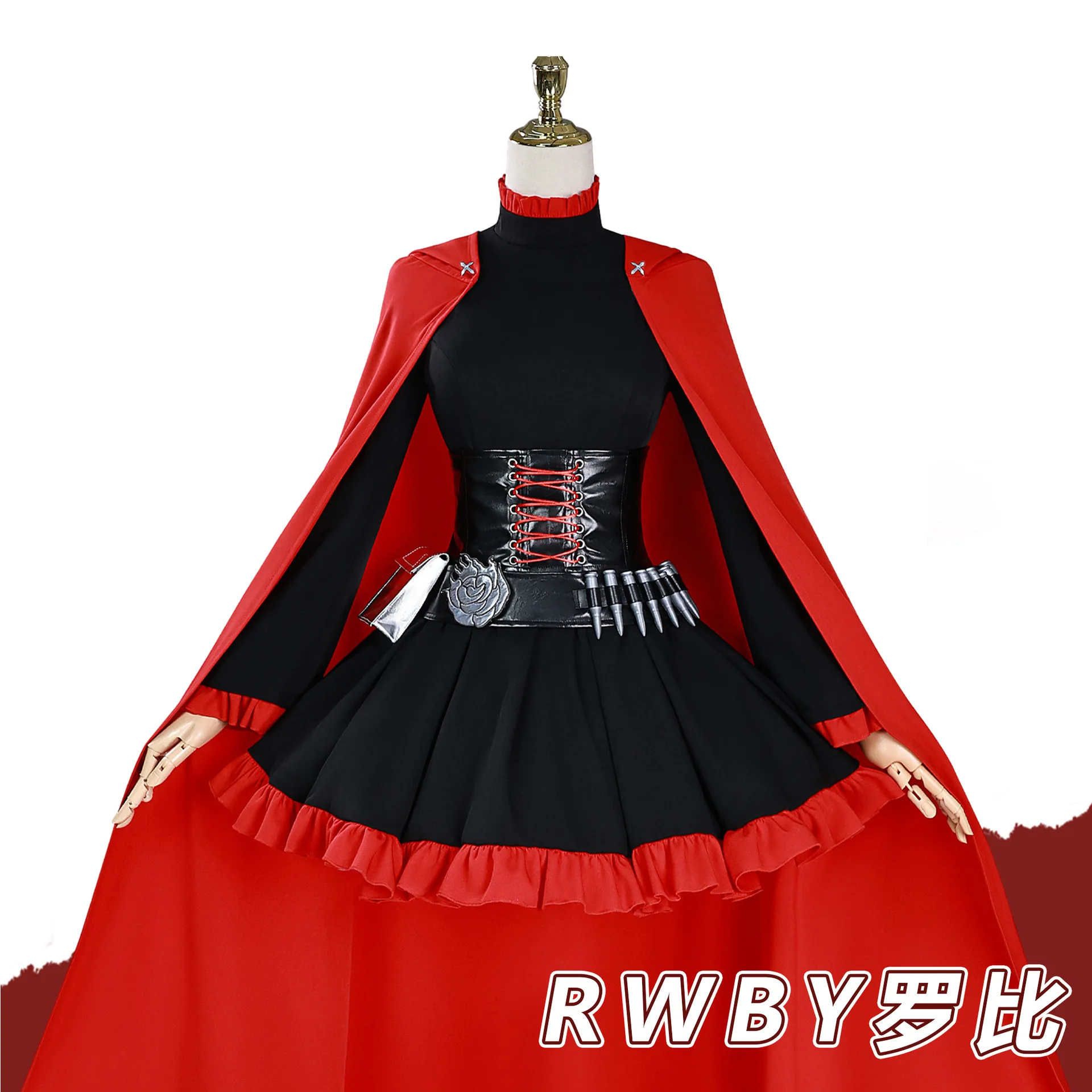 

Four Color War Chronicles Anime RWBY Little Red Riding Hood Battle Costume Four Color War Chronicles Ruby Cosplay Complete Set