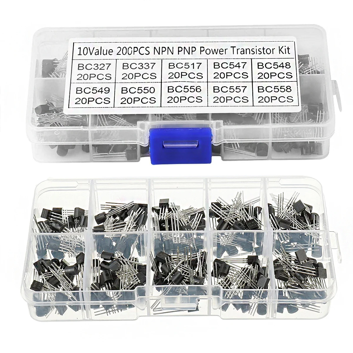 200Pcs Transistor Kit BC327 BC337 BC517 BC547 BC548 BC549 BC550 BC556 BC557 BC558 PNP NPN 10 Kinds TO-92 image 6