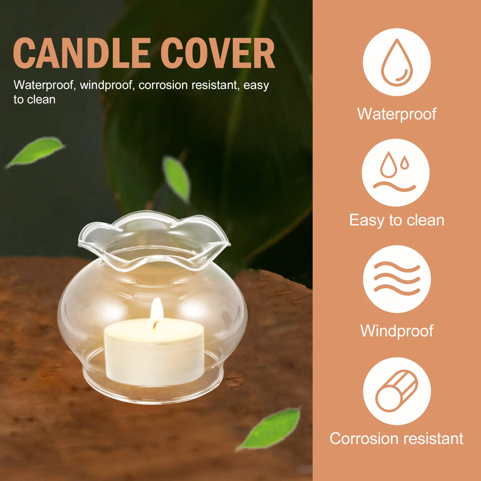 

Glass Lampshade Oil Lamp Cover Durable Transparent Windproof Lamp Decor Accessory Exquisite Glass Craft Light Shade