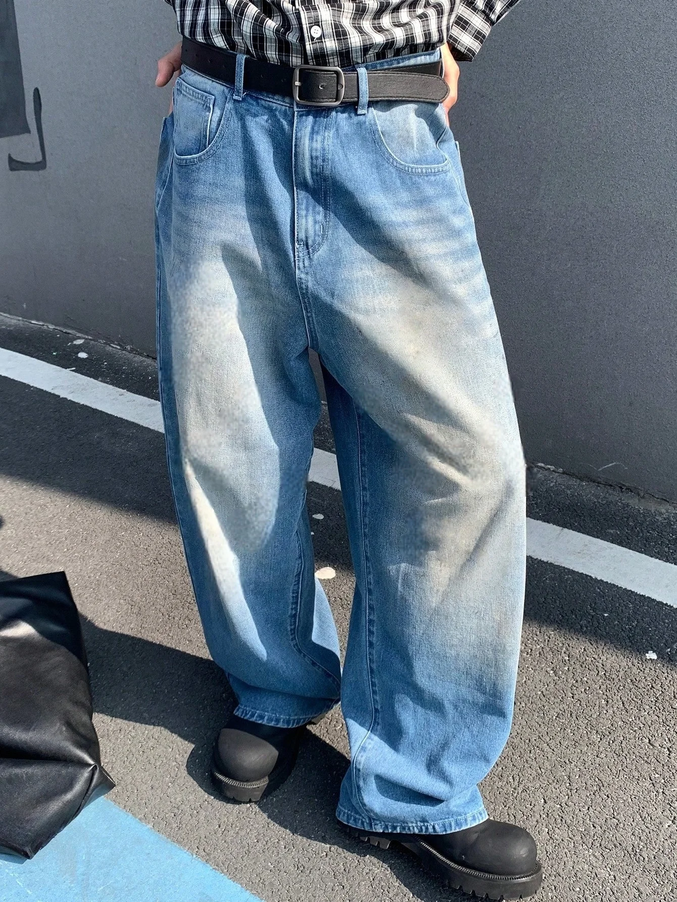 Classic Blue Y2K Drip Men's Baggy Jeans Pant Original Design Daily Wear Trousers No accessories or belts included