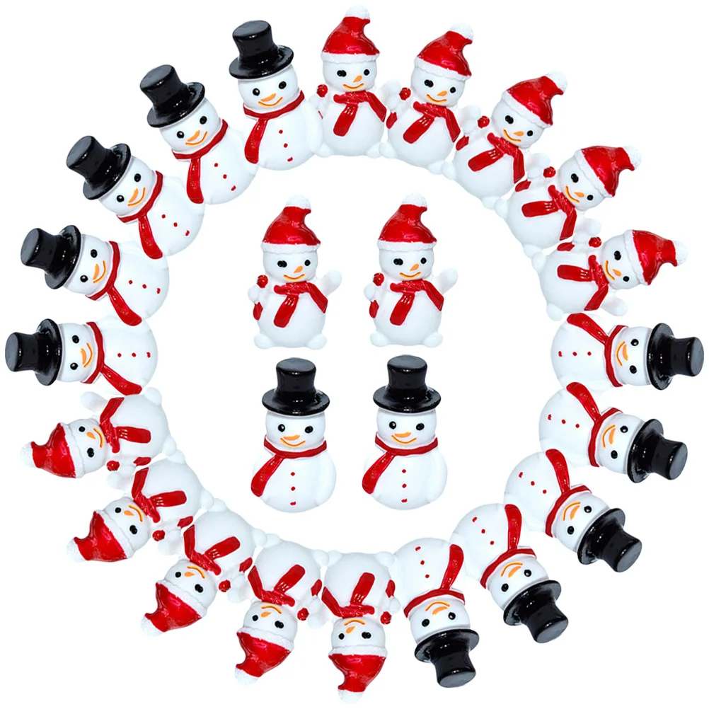 

40 Pcs Mini Snowman Resin Figurines for Christmas Decor Craft Supplies Micro L scaping DIY Accessories Home nament