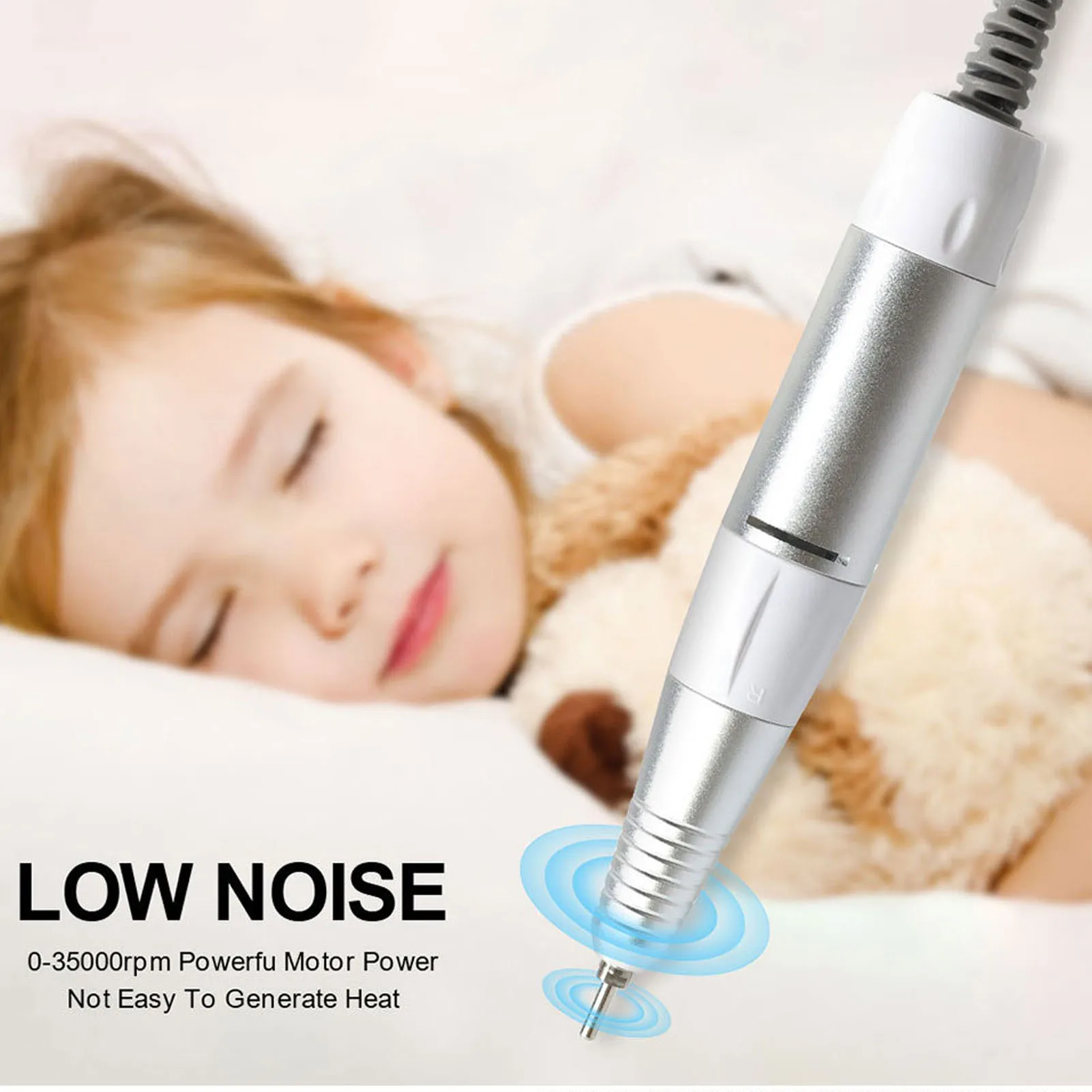 Nagelboorhandstuk Polijsthandstuk Vervangend aluminium elektrisch nagelboorhandvat voor nagelpolijstmachine met pinplug