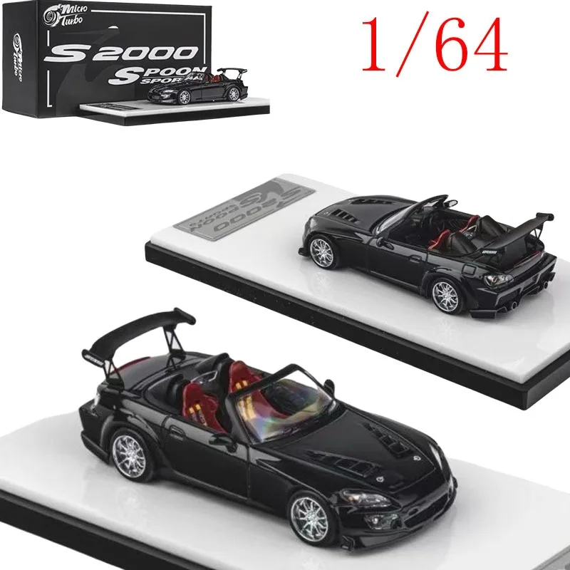 

Micro Turbo MT литой под давлением масштаб 1/64 Honda S2000 ложка металлический черный сплав модель автомобиля игрушки для мальчиков подарок