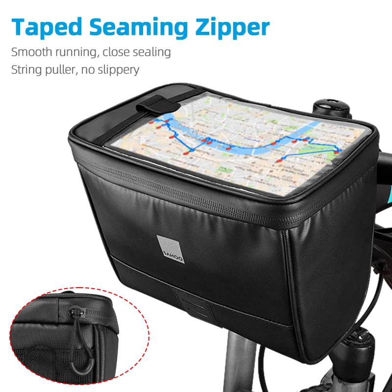 Sahoo Travel Series 112049 Waterproof Touchscreen Handlebar Bag Bicycle Cycling Headstock Pannier Basket Map Phone Camera Storag