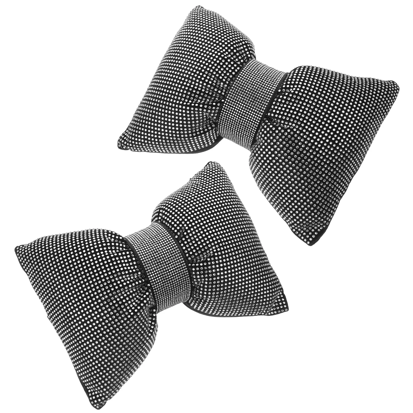 

2Pcs Car Headrest Cushion Rhinestone Bow Neck Support Pillow for Auto Relaxation Car Neck Support Pillow Auto Headrest Cushion