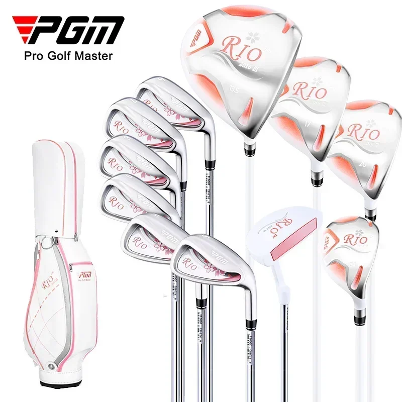 PGM RIO Women 11pcs Golf Club Set with Golf Bag Carbon Stainless Steel Iron Wood Driver Beginer Training LTG038