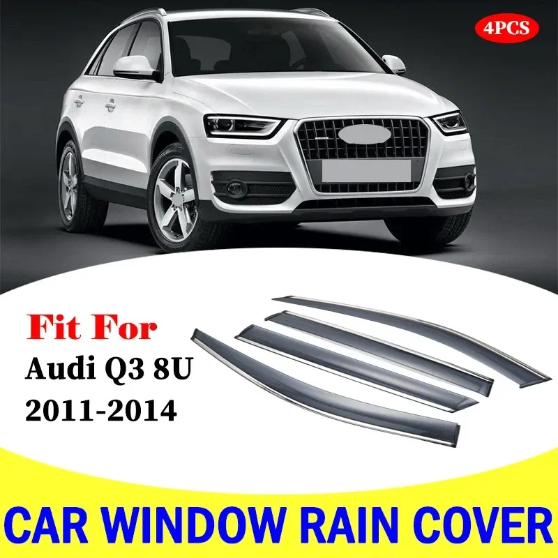 

FOR Audi Q3 8U 2011-2014 window visor car rain shield deflectors awning trim cover exterior car-styling accessories 4 slices