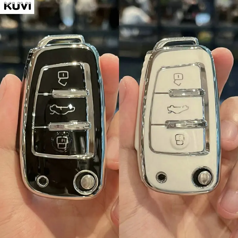 

TPU Car Key Case Cover Shell Fob For Audi A1 A3 A4 8P 8L 8V A5 B6 B7 A6 A7 C5 C6 Q3 Q5 Q7 4F S3 S4 S6 RS3 TT Keychain Protector